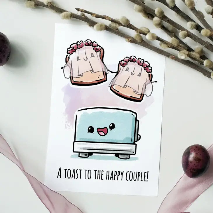 A Toast To the Couple - Funny Cute Gay Lesbian Wedding Card