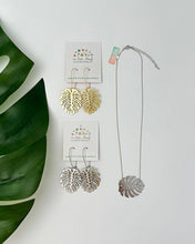 Load image into Gallery viewer, Monstera Deliciosa Leaf Earrings
