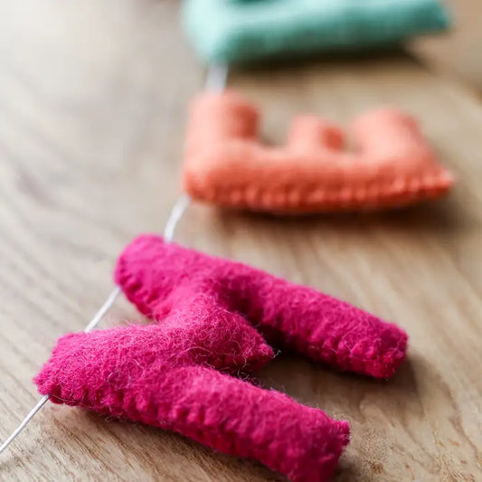 Colourful Christmas Garland | Merry & Bright Felt Décor