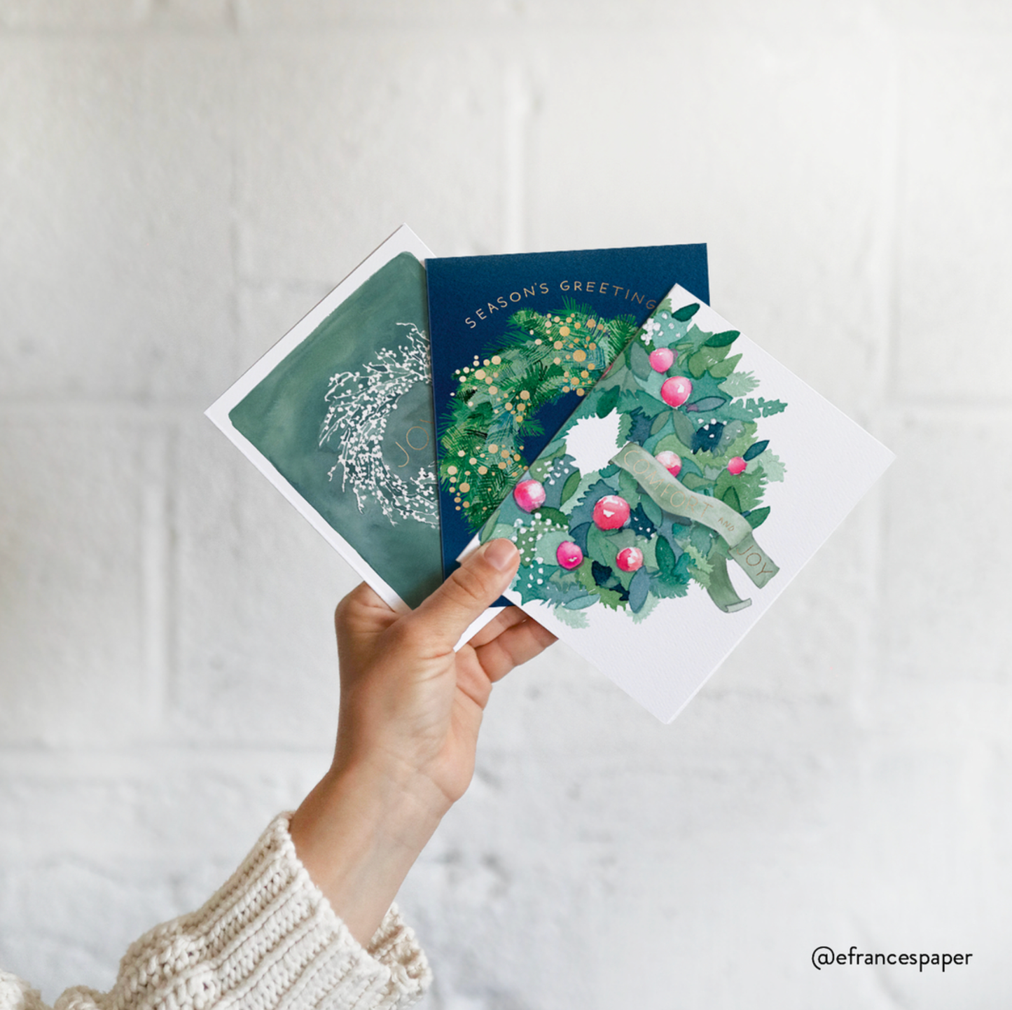 Comfort and Joy Wreath |  Holiday Cards