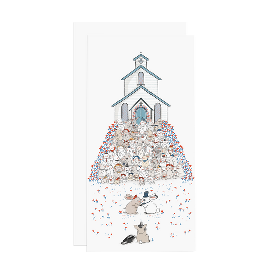 Bunnies Wedding Picture - Long Card