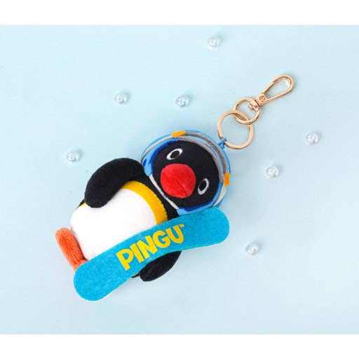 Pingu Winter Snowboard Plush Keychain - Limited Edition
