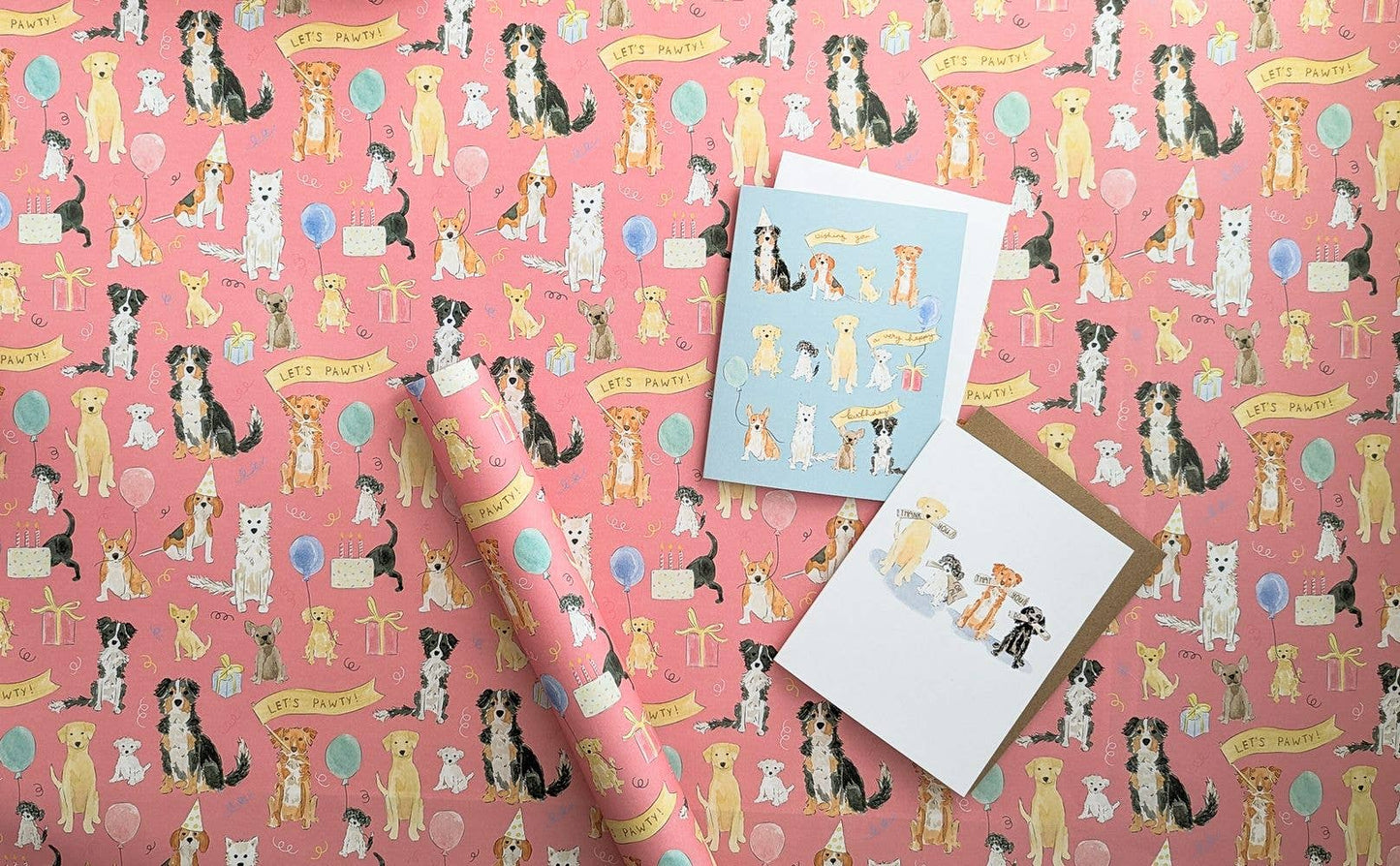 Dog Birthday Gift Wrap | Celebration Dog Pawty