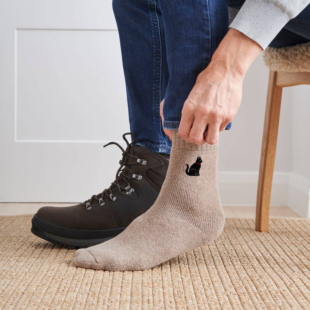 Black Cat Wool Socks