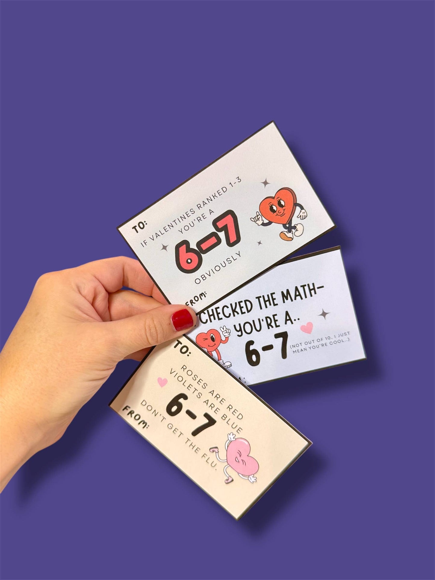 6-7 Six Seven Mini Valentine Cards | School Class | Trending