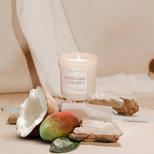 Mango and Coconut 15 oz Soy Candle, Matte Jar - Home Decor