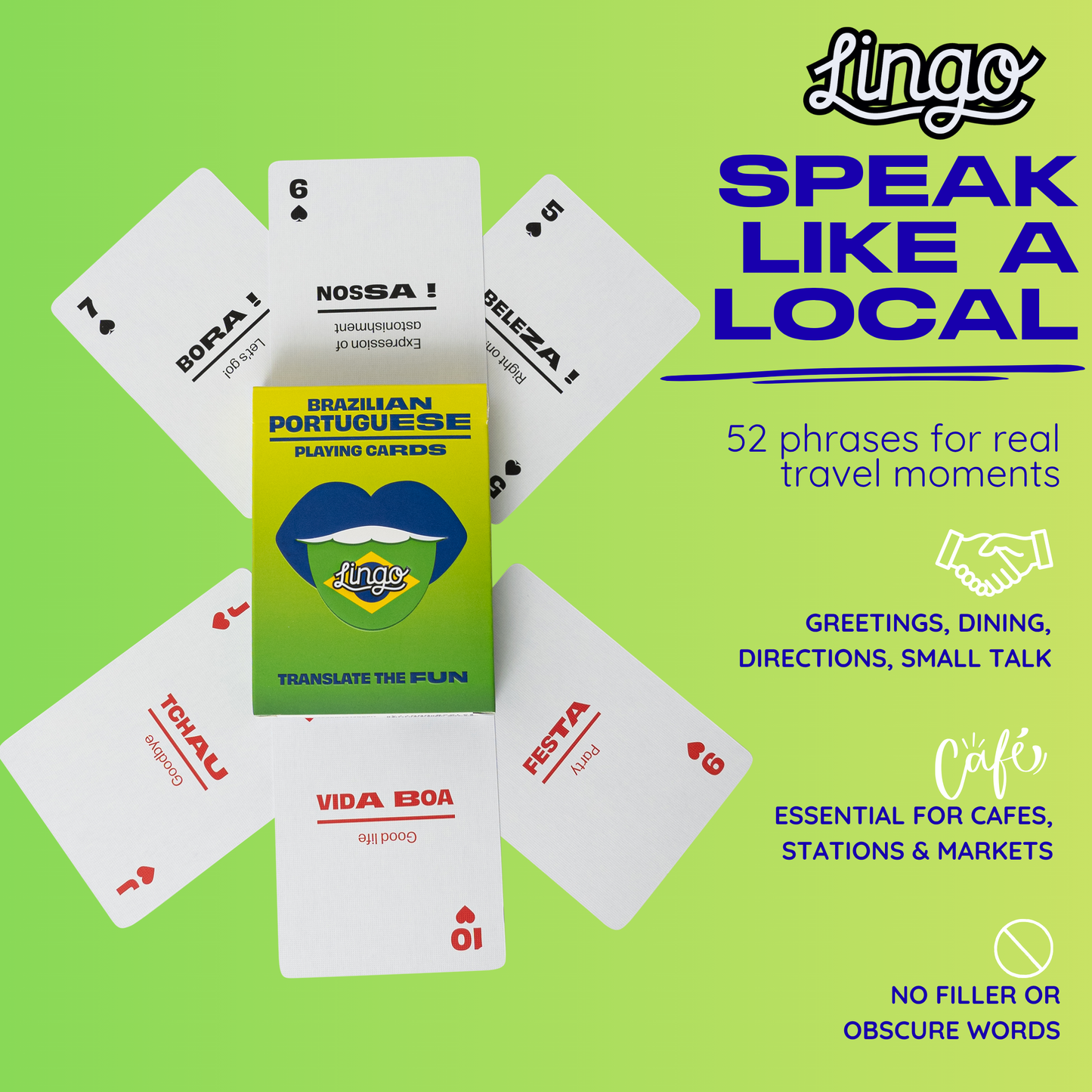 Brazilian Playing Cards in Tin Travel Case