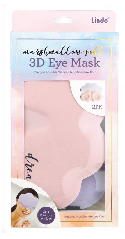 Lindo Marshmallow Soft 3D Eye Mask (2pk) Pink/Blue