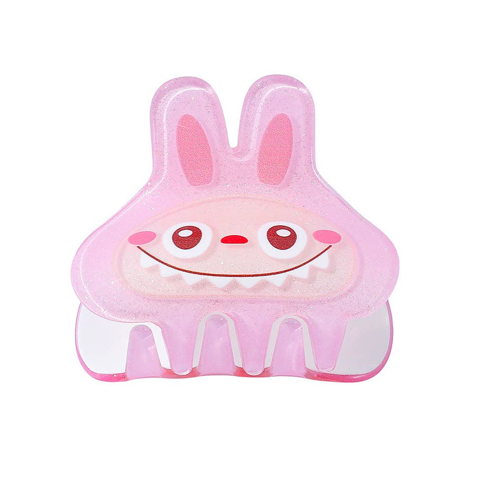 Hot Pink Cute Labubu Hair Claw Clip