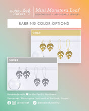 Load image into Gallery viewer, Mini Monstera Leaf Earrings | Rhaphidophora Tetrasperma
