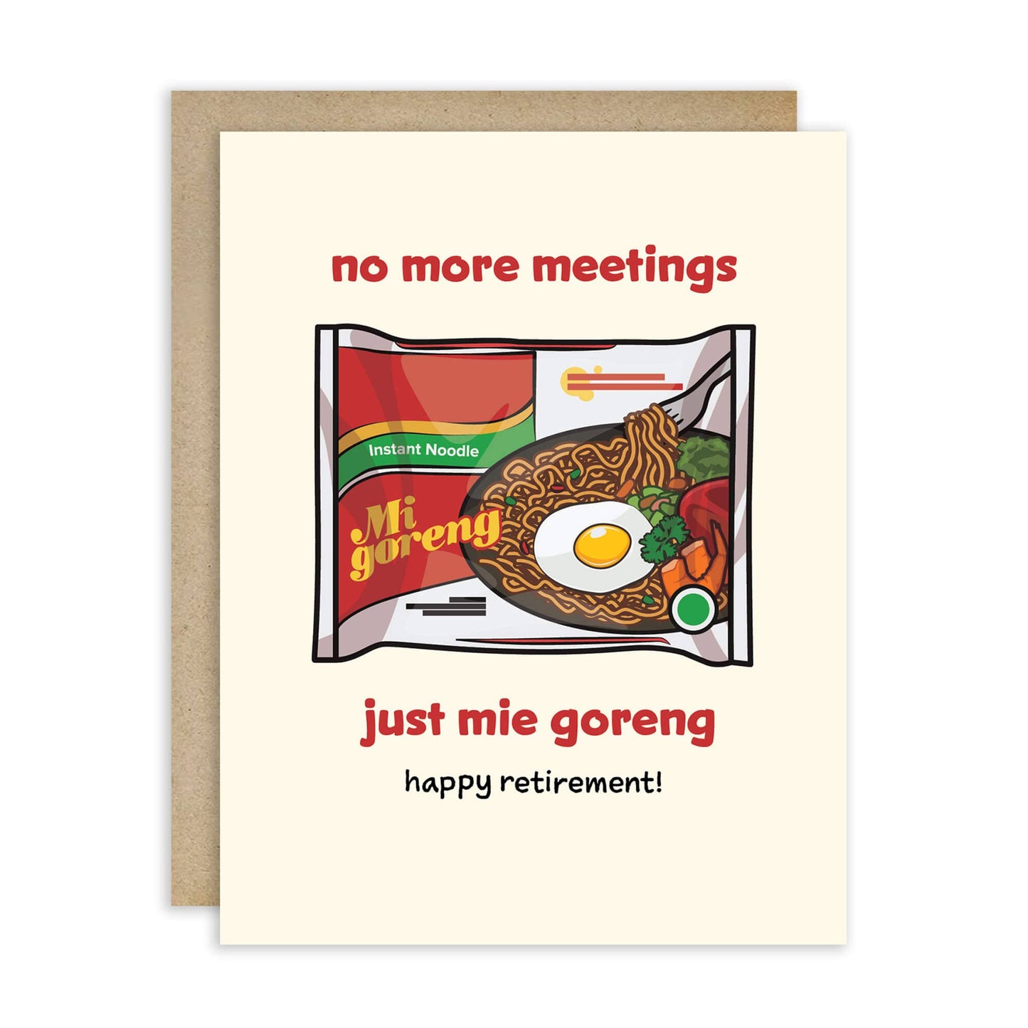 Mie Goreng Funny Retirement Cards | Indonesian Instant Noodle Fun Greeting