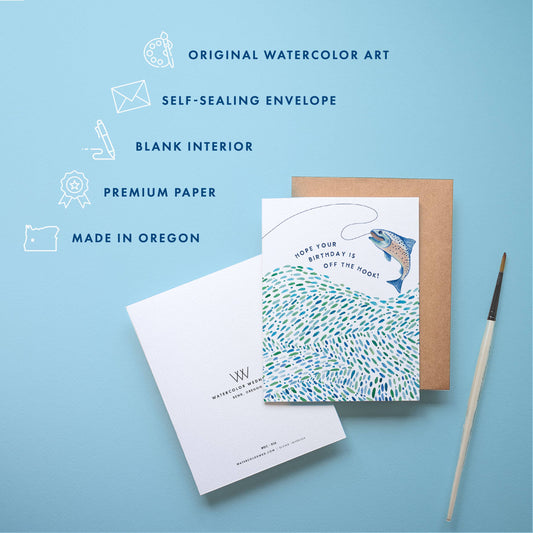 Fishing Birthday Card | Jumping Fish Pun Design