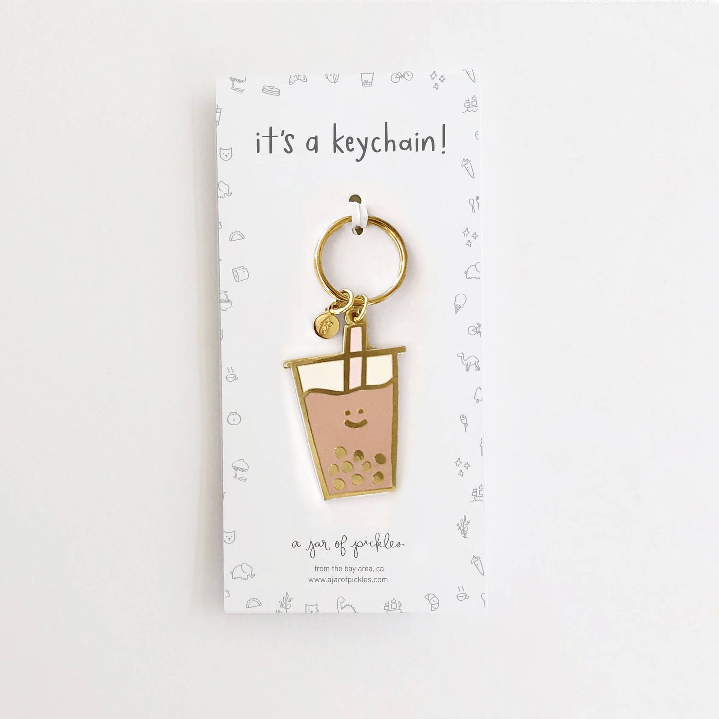 Boba Enamel Keychain