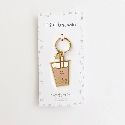 Boba Enamel Keychain