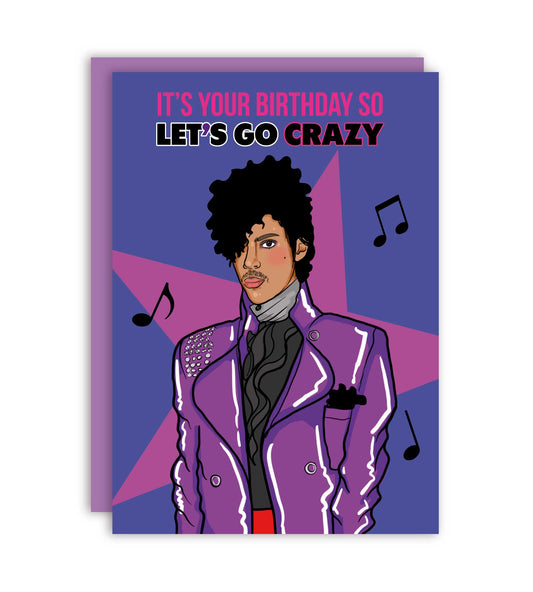 Let's Go Grazy 80's Birthday Greeting Card
