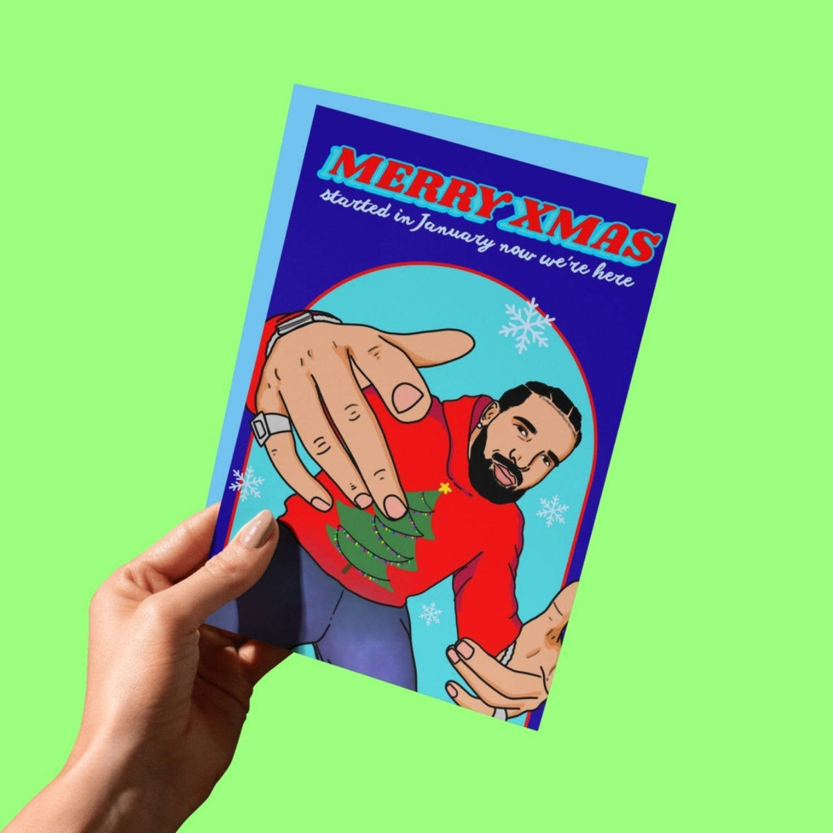Merry Christmas Started In January Funny Rapper A6 Card