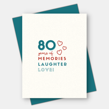 Load image into Gallery viewer, Years of memories birthday card 50, 60, 70, 80, 90, 100th: 100th birthday
