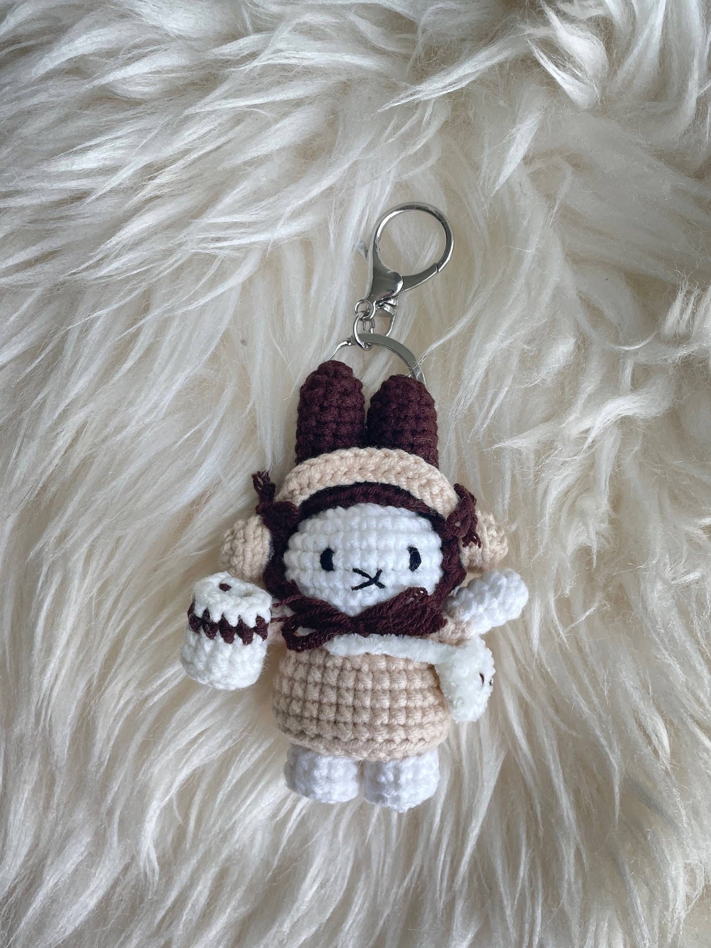 Crochet Miffy Keychain, Amigurumi Bunny, Handmade StuffedToy