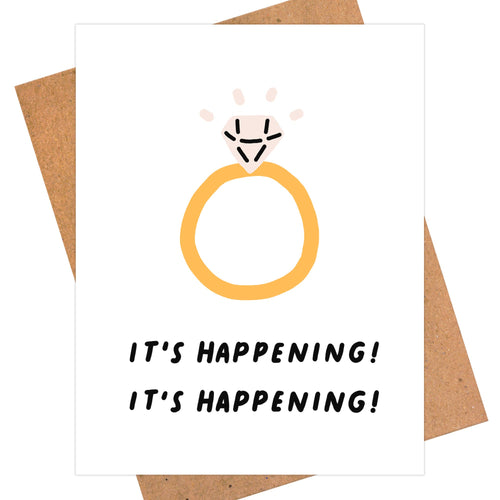 It's Happening, Wedding Card, Proposal Card - Front & Company: Gift Store