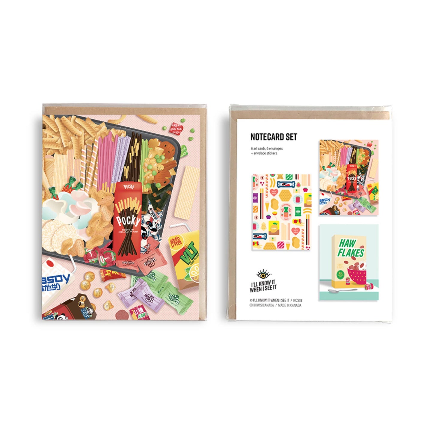 Sweets and snacks assorted card set
