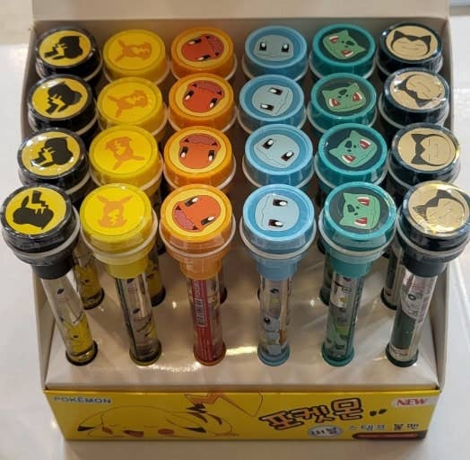 Pokemon Bubble Stamp + Ballpoint Pen + Bubble Wand