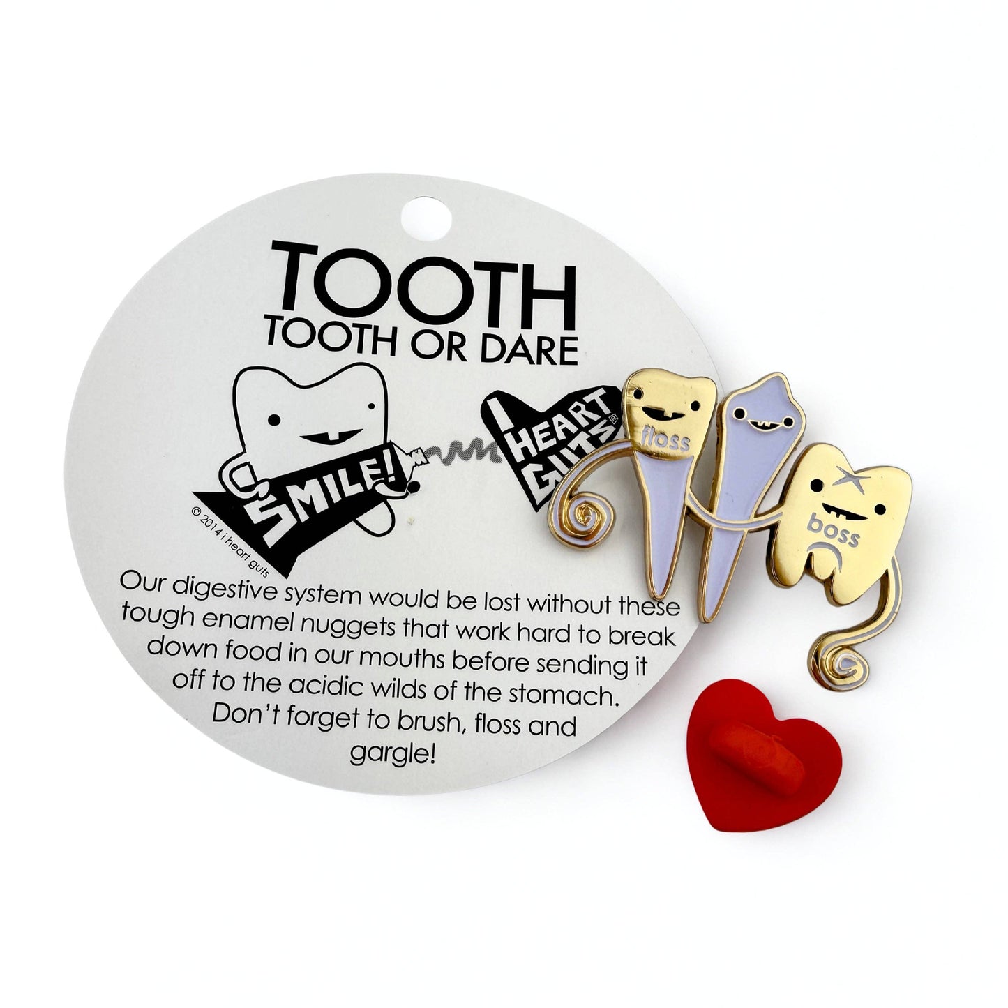 Teeth Floss Boss Enamel Pin - Dental Care, Oral Health Gift