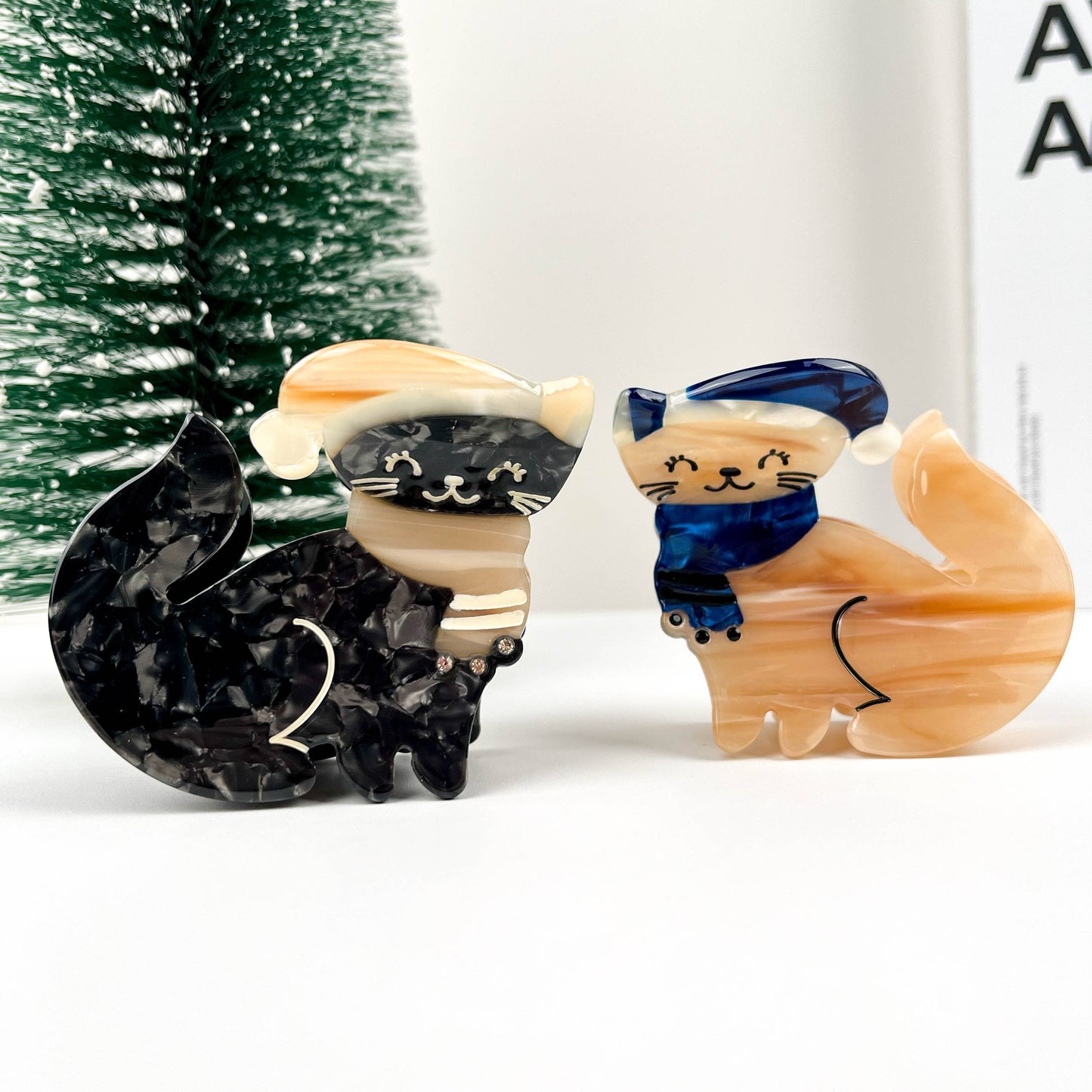 Christmas Cat Claw Clip, Christmas Series Acetate Hair Clip