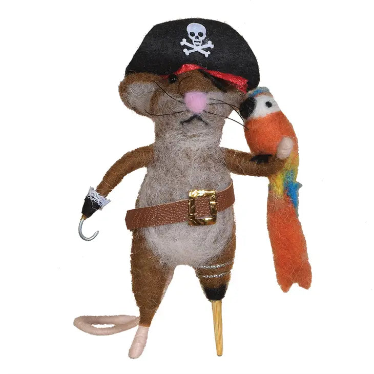 Felt Mouse Ornament - Pirate