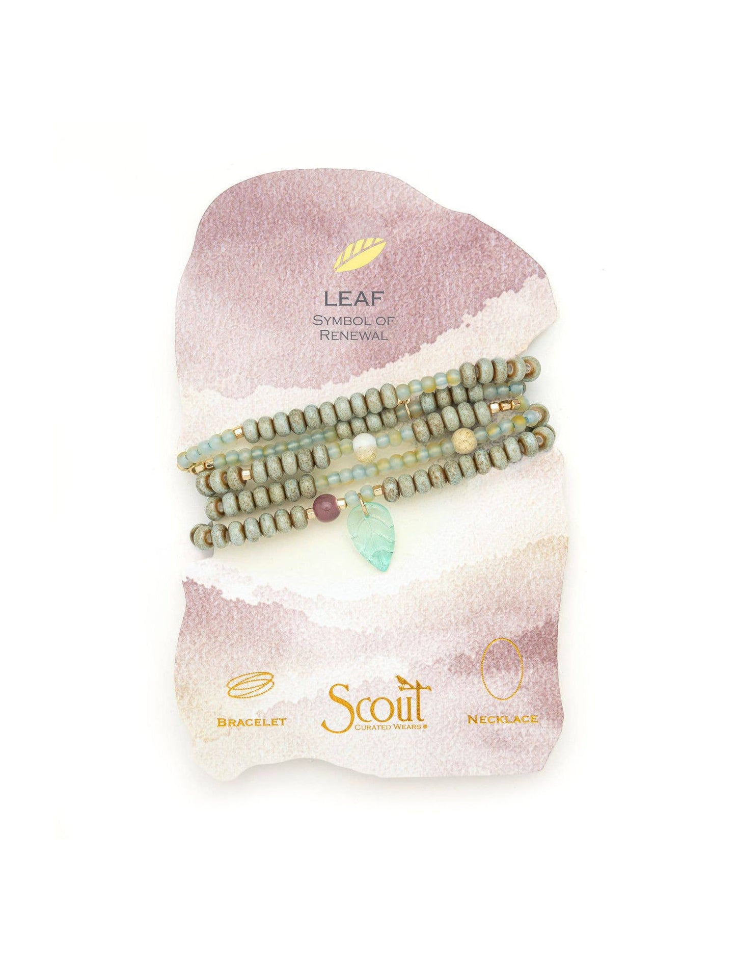 Ceramic Bead Wrap Renewal/Leaf/Gold
