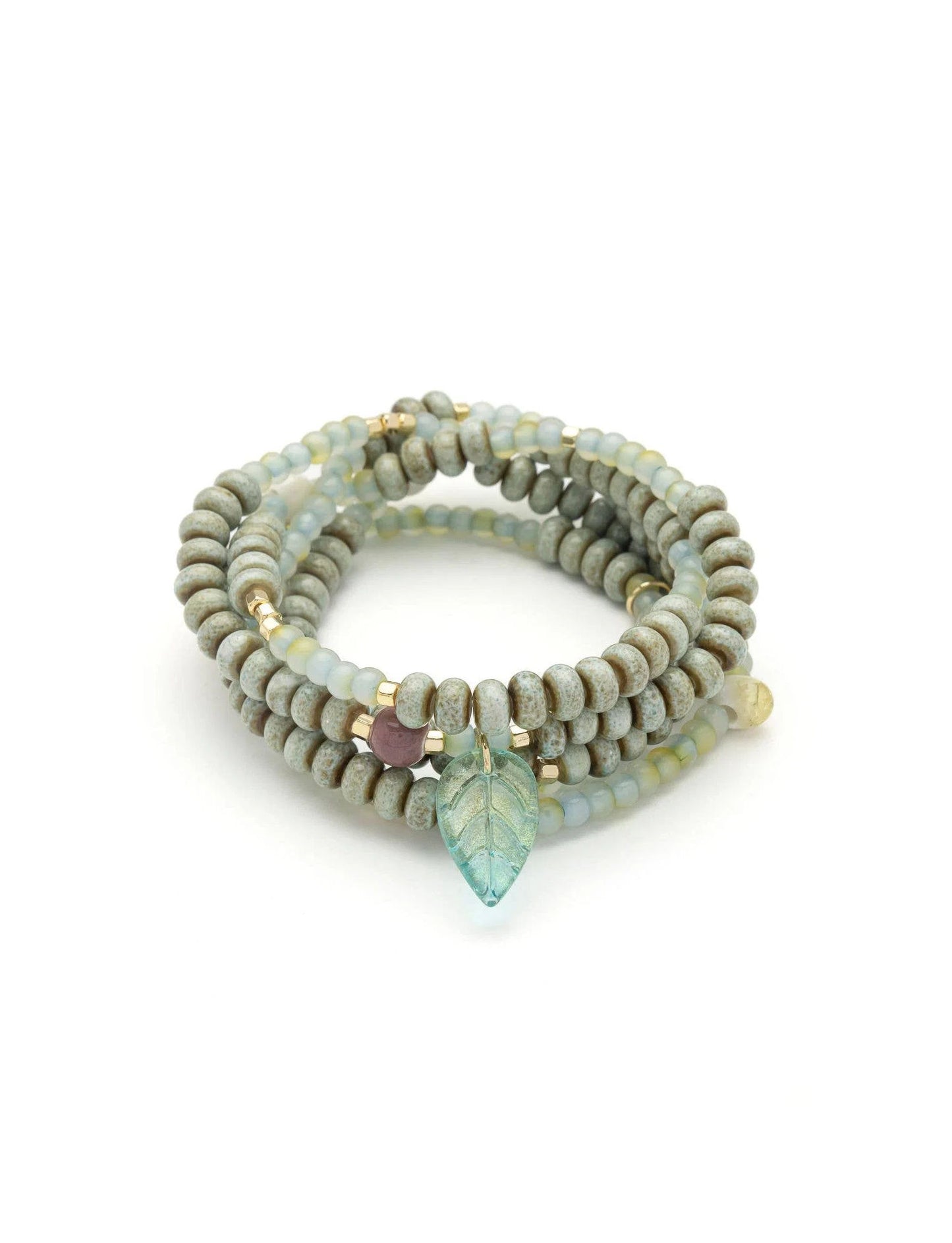 Ceramic Bead Wrap Renewal/Leaf/Gold