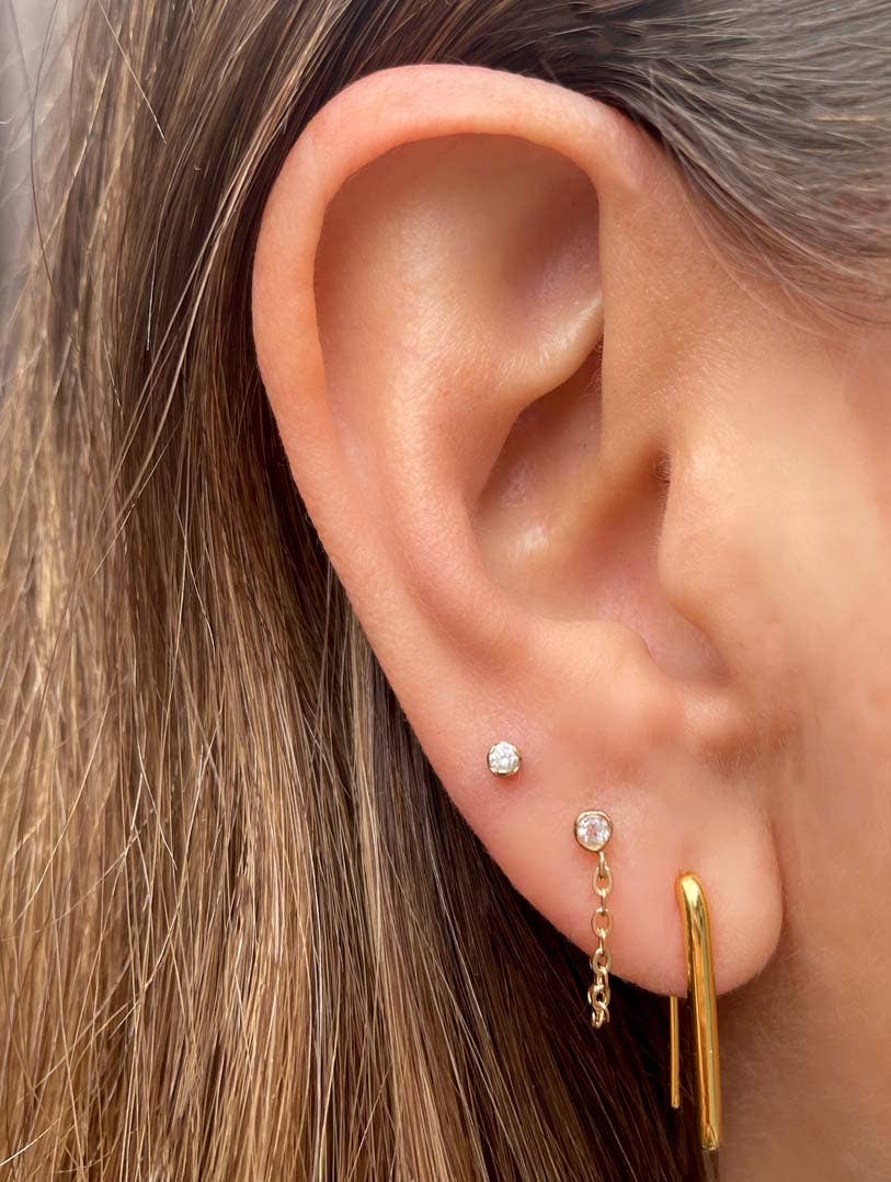 Arc Pull Through Hoop Earrings