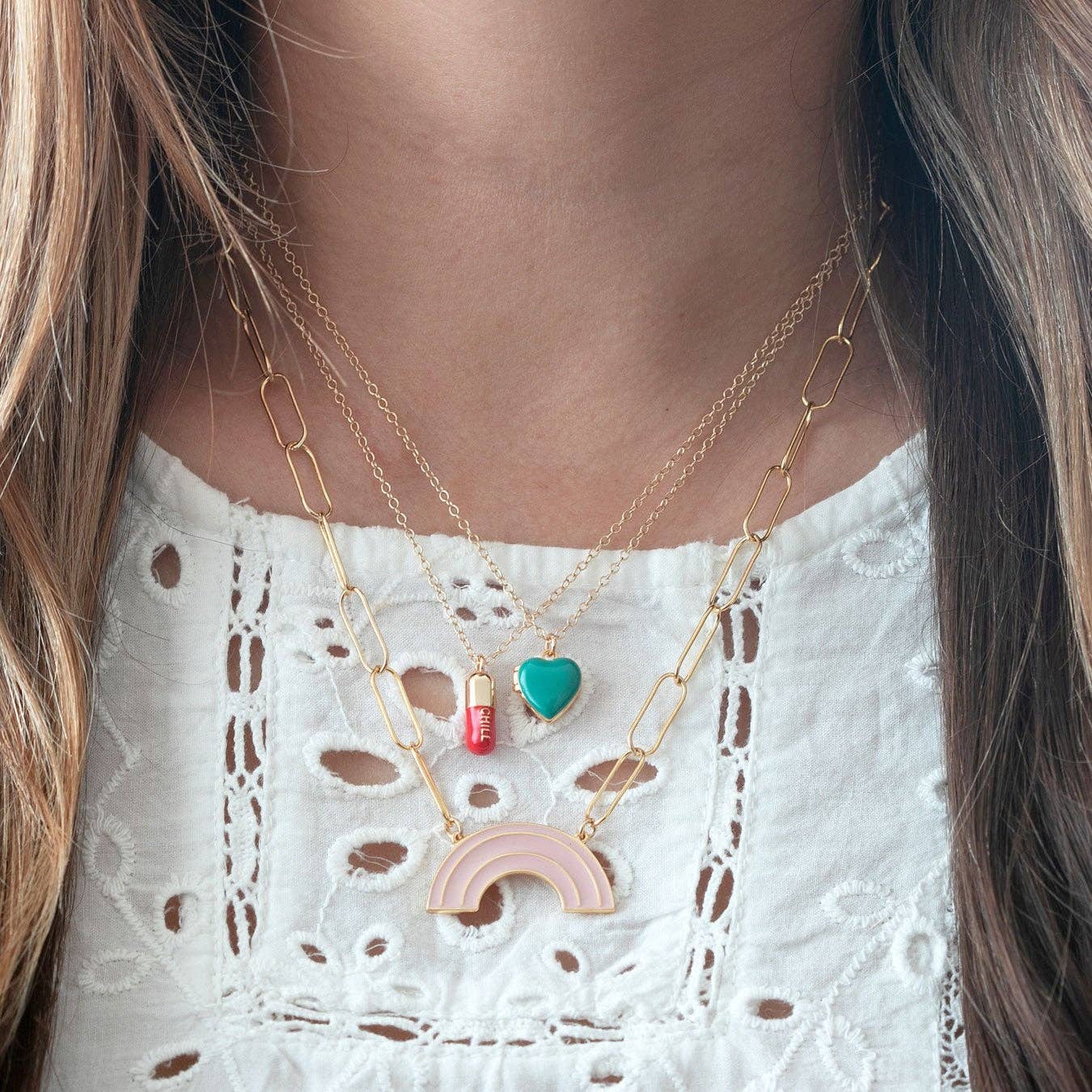 Enamel Heart Locket 18K Gold Vermeil