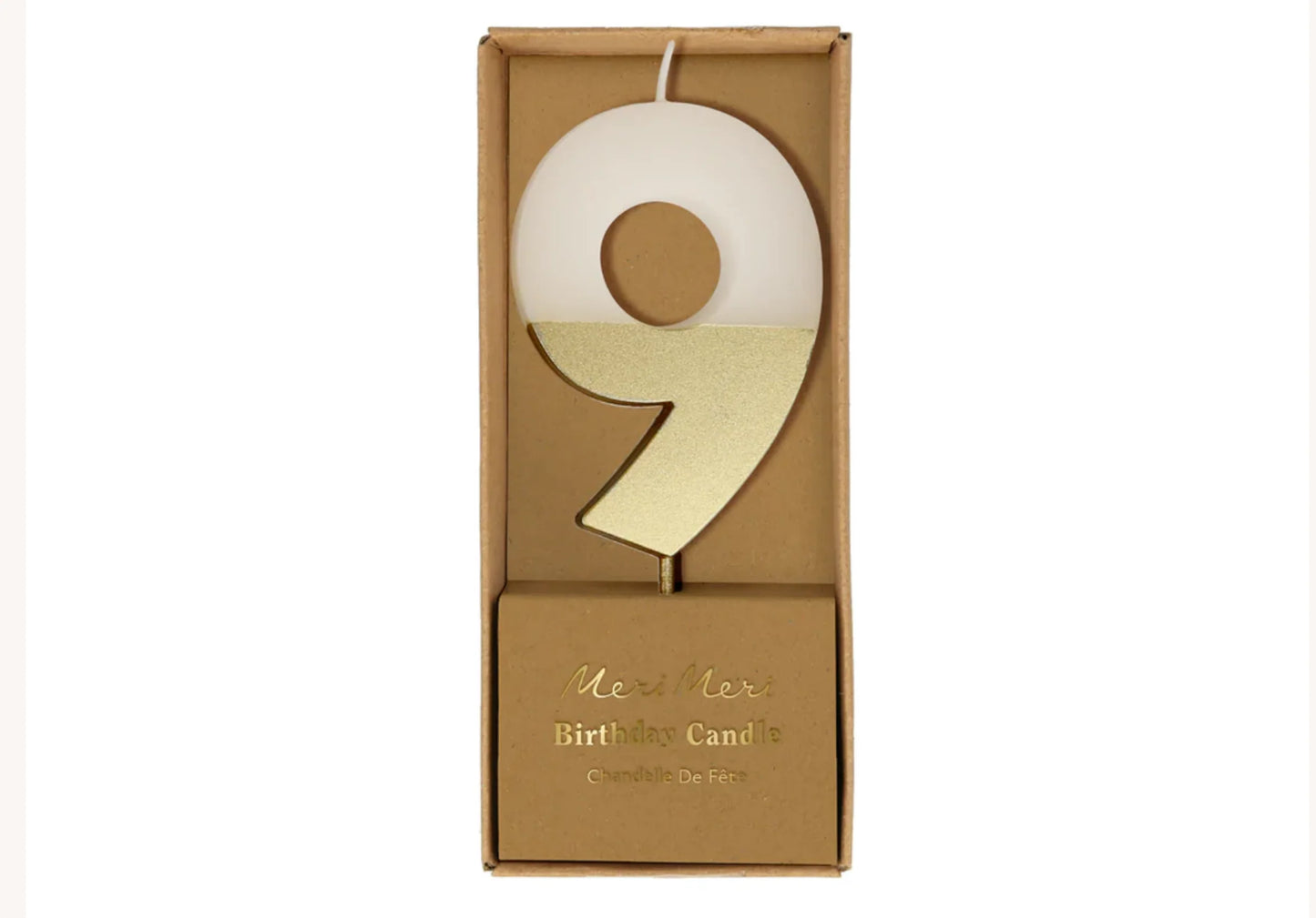 Gold Dipped Number Candles 0-9