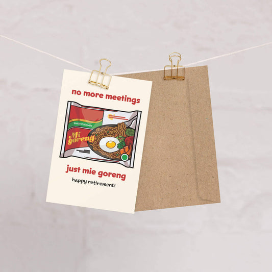 Mie Goreng Funny Retirement Cards | Indonesian Instant Noodle Fun Greeting
