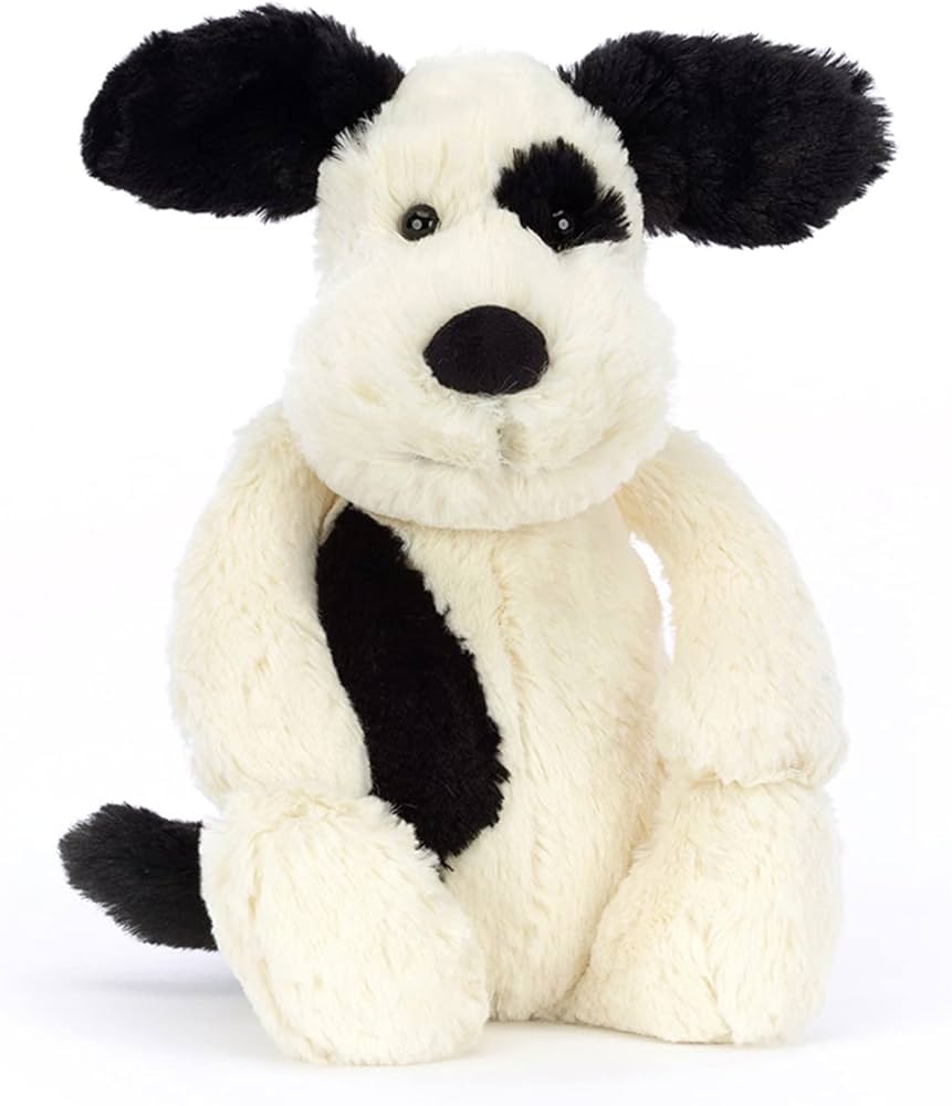 Jellycat Bashful Black & Cream Puppy
