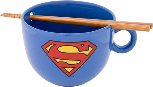 Superman Emblem Ramen Mug w/Chopsticks - Front & Company: Gift Store