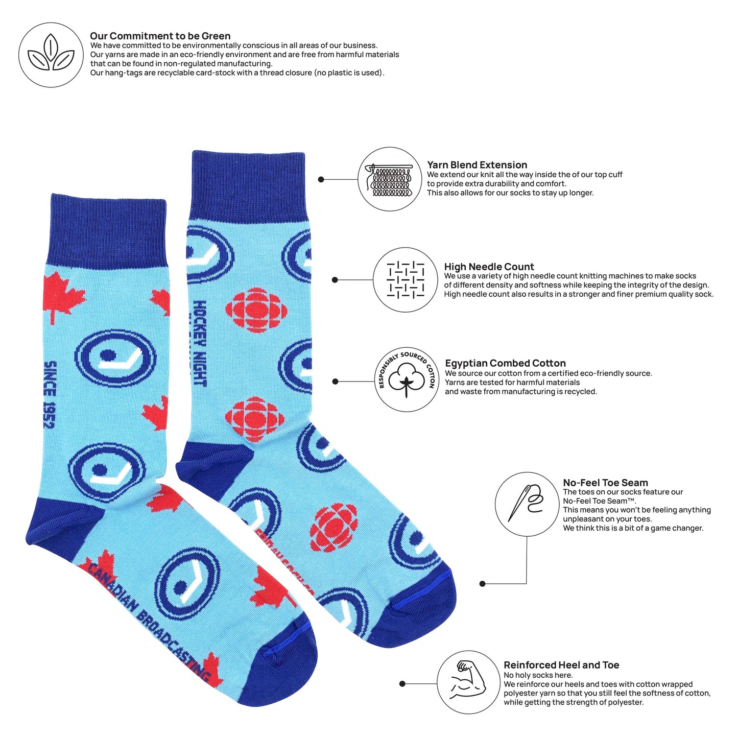 Men's CBC Hockey Night in Canada Mismatched Socks