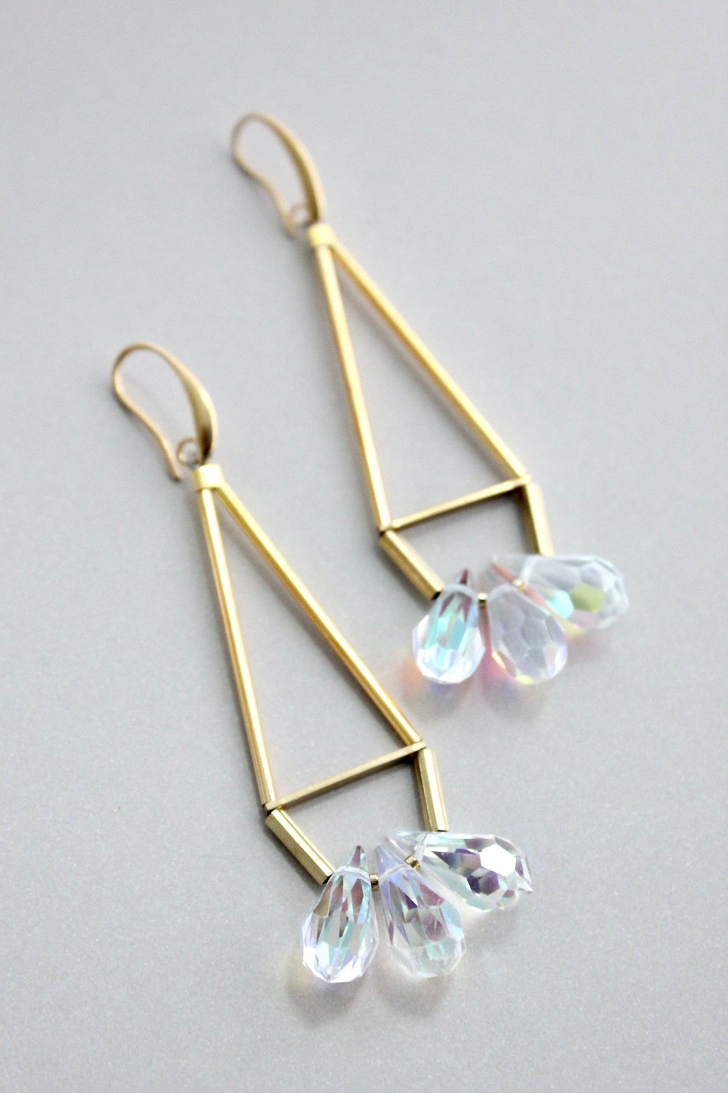 GNDE108 crystal glass geometric earrings