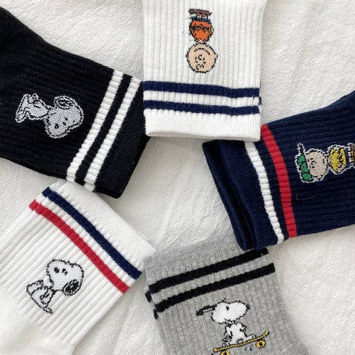 Peanuts Snoopy & Charlie Brown daily Crew Ankle Sock