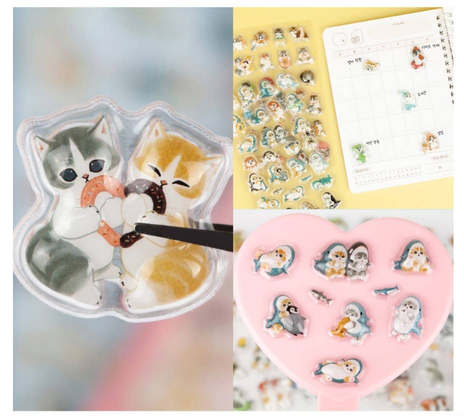 Mofusand Candy Deco Sticker - Puffy 3D Cat Sticker Collection