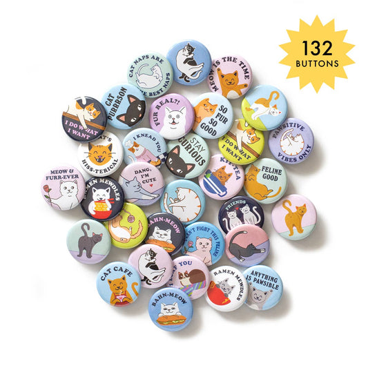 Cat Lover Button Single
