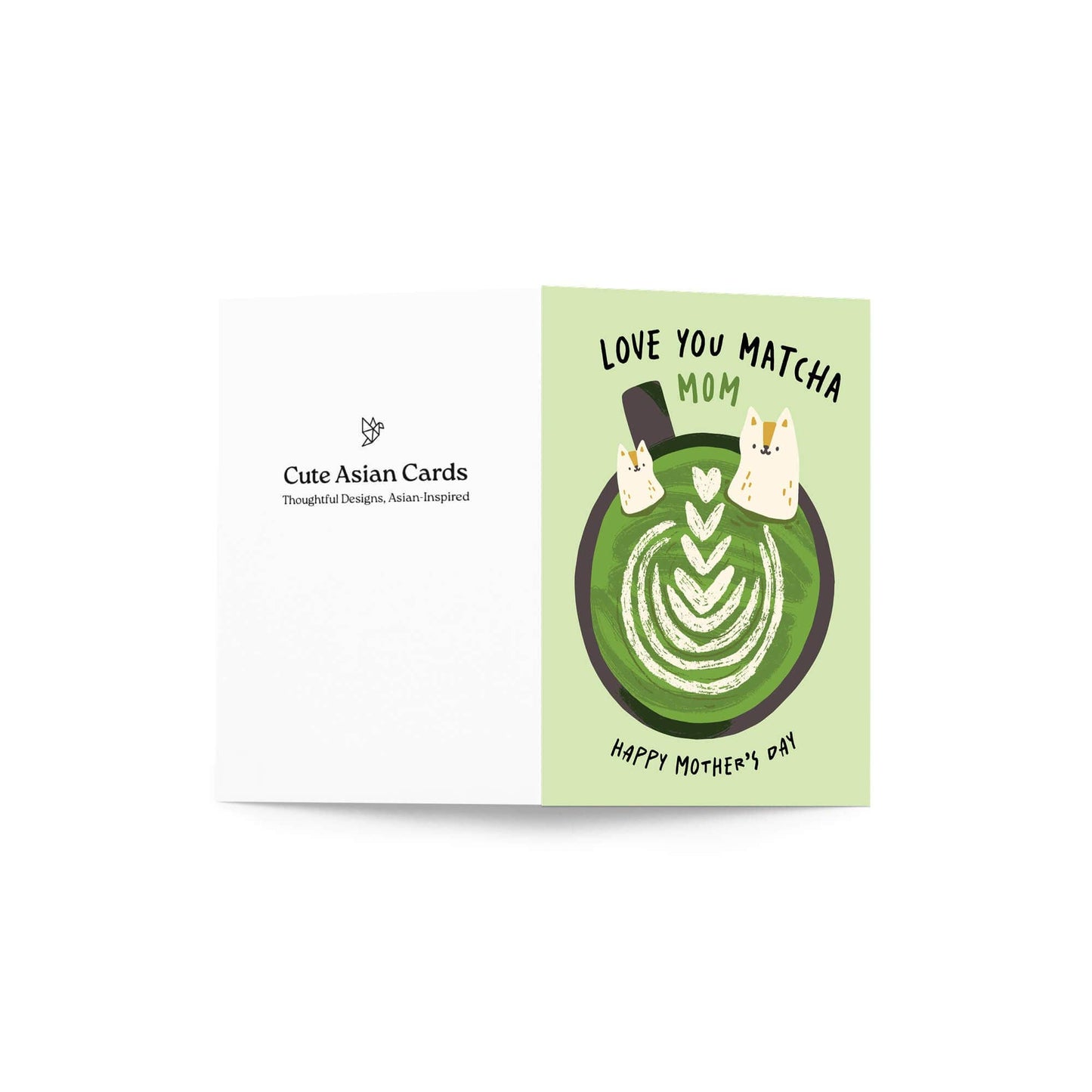 Matcha Mother's Day Card | Love You Japanese Green Tea Cat