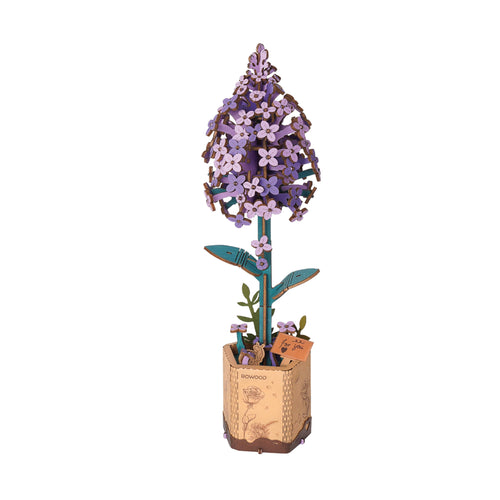 3D Wooden Flower Puzzle: Lilac - Front & Company: Gift Store
