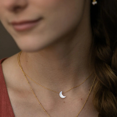 Mother of Pearl Moon Necklace - Front & Company: Gift Store