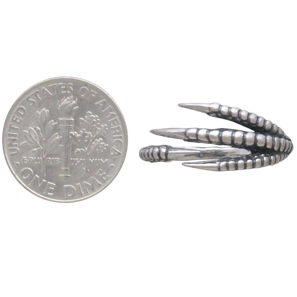 Sterling Silver or Bronze Adjustable Bird Claw Ring