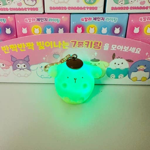 Sanrio Mood Lighting Charaters Figure Key RIng Zipper Charm