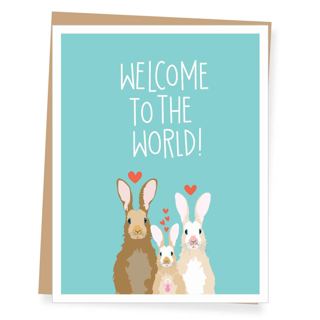 Welcome Rabbit New Baby Card