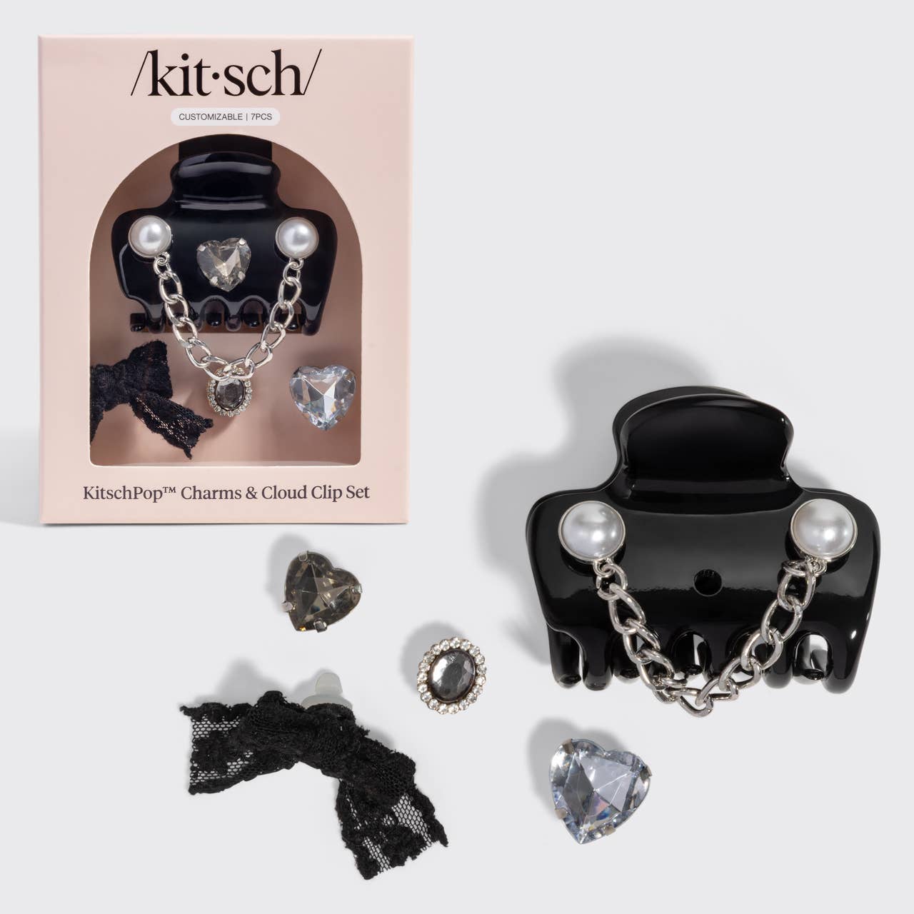 KitschPop Cloud Clip 7pc Set Vintage- Black