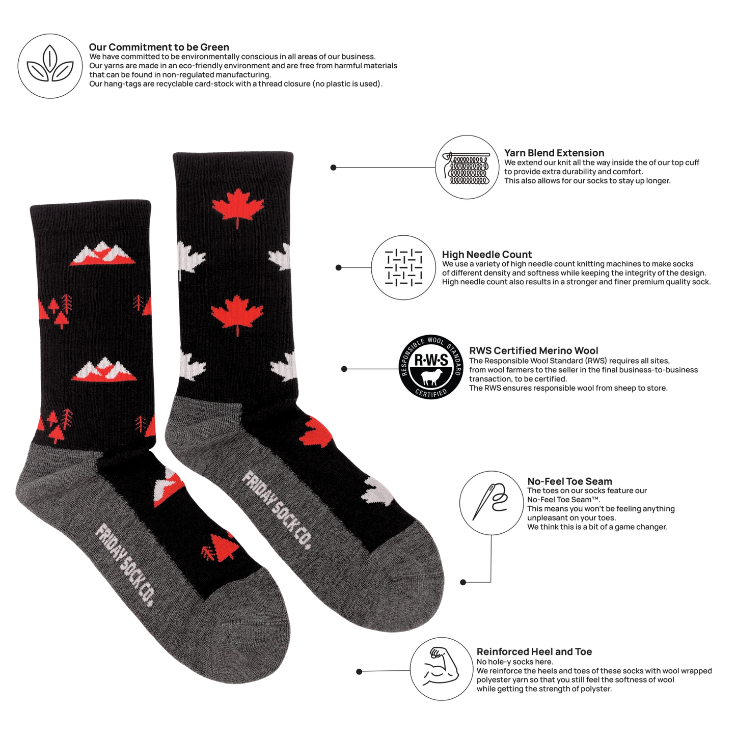 Men's Canada Merino Wool Socks
