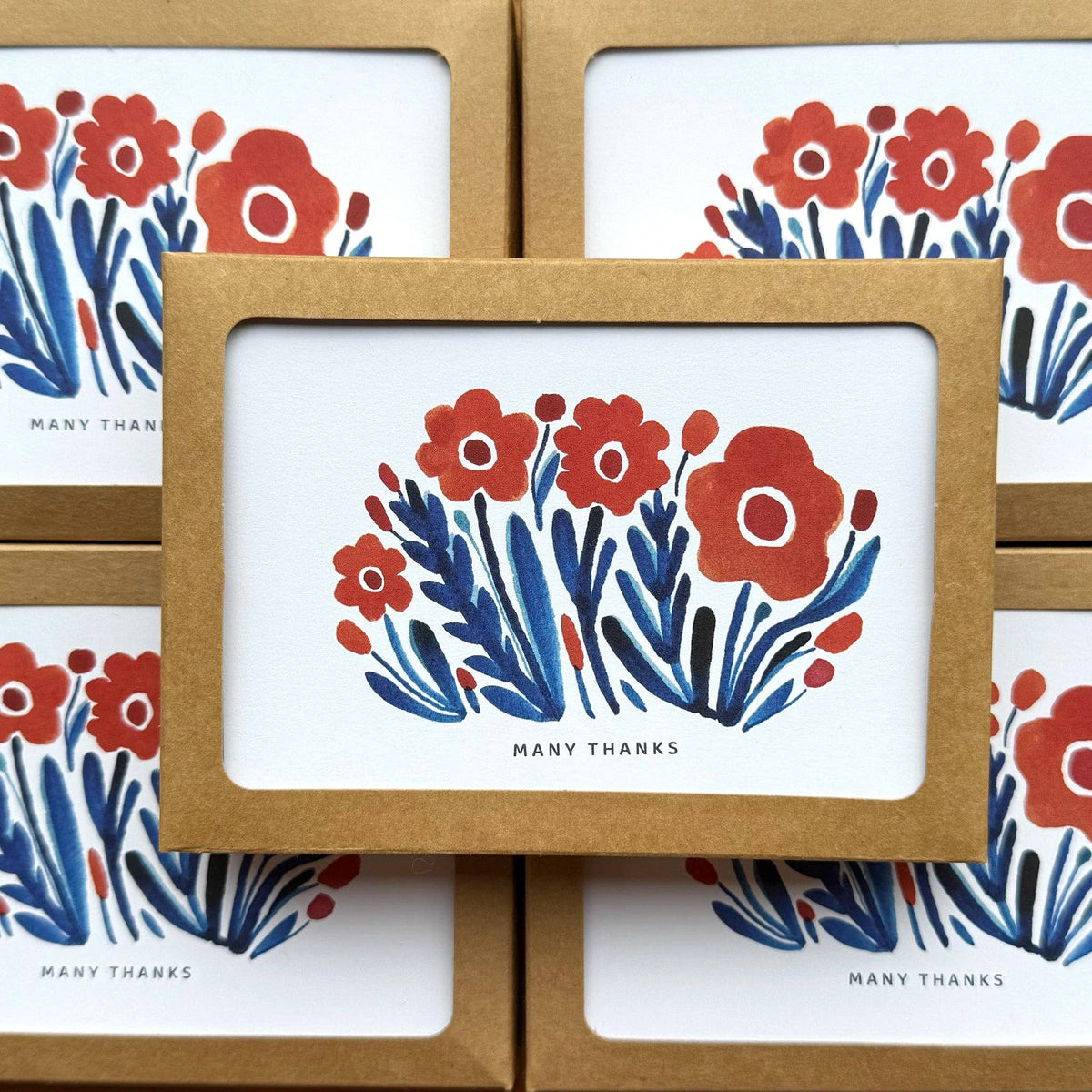 Orange Flowers / Boxed Thank You Note Cards